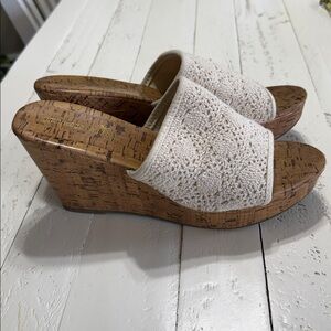 Montego Bay Club Crochet Cork Women's Cream Sandals 9.5